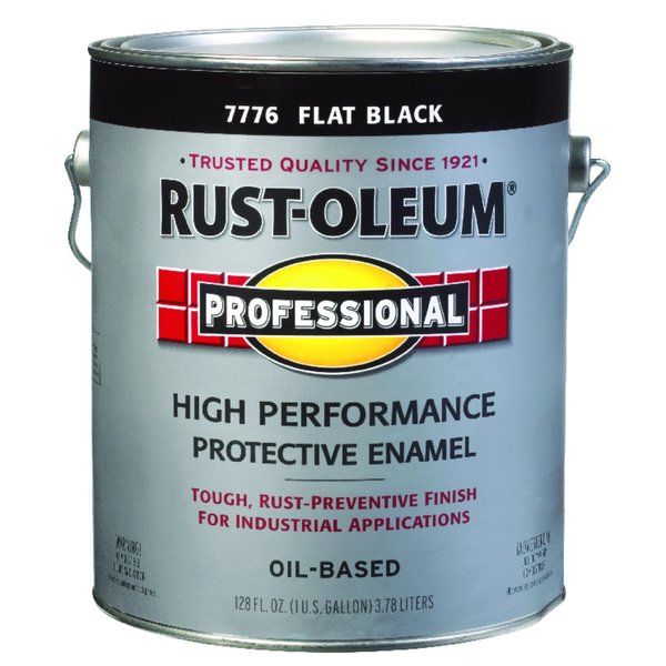 Rust-Oleum Interior/Exterior Paint, Flat, Black, 1 gal 7776-402